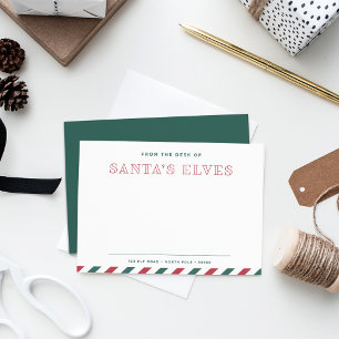 From the Desk of Santa's Elves Blank Christmas Card
