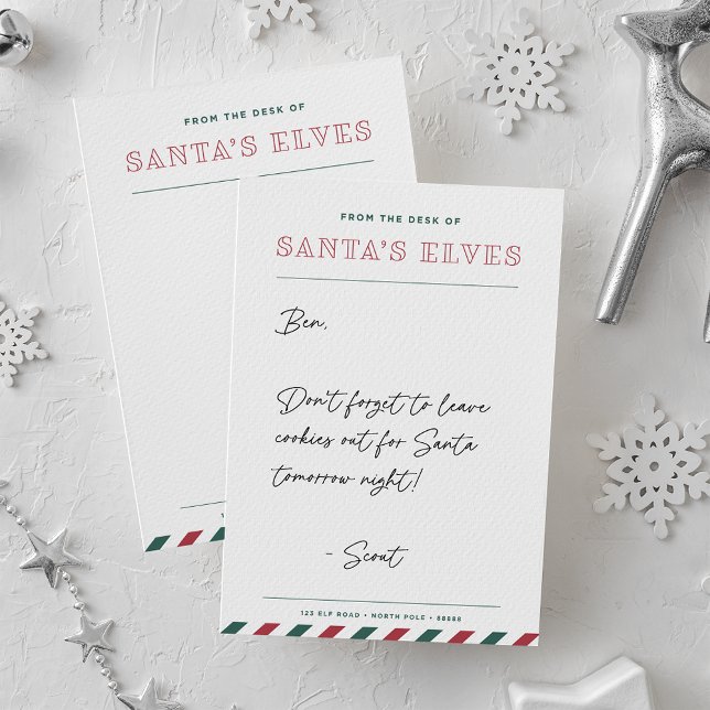 From the Desk of Santa's Elves Blank Christmas Card (Creator Uploaded)