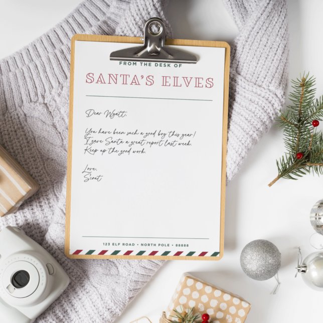 From the Desk of Santa's Elves Blank Christmas Custom Letterhead (Creator Uploaded)