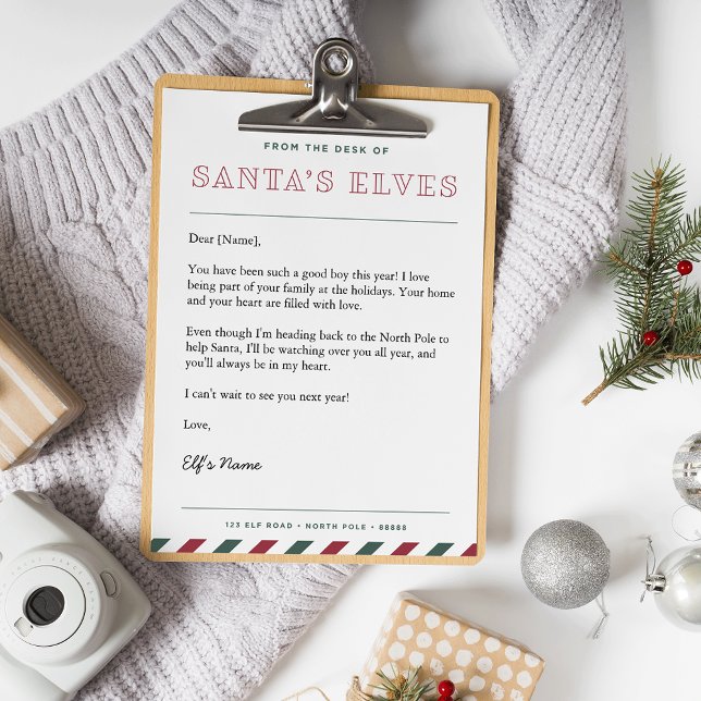 From the Desk of Santa's Elves Christmas Letter (Creator Uploaded)