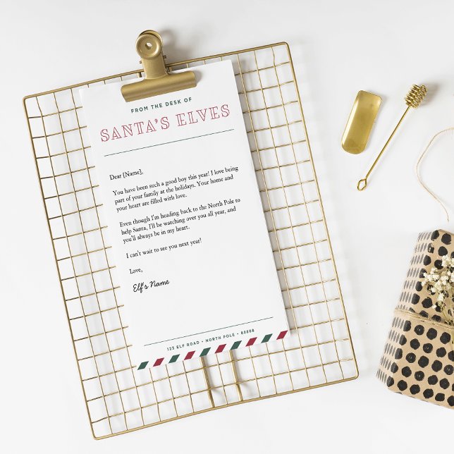 From the Desk of Santa's Elves Christmas Letter (Creator Uploaded)