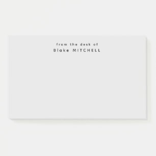From The Desk of Simple Monogram Grey   Post-it Notes