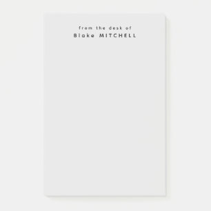 From The Desk of Simple Monogram Grey   Post-it Notes