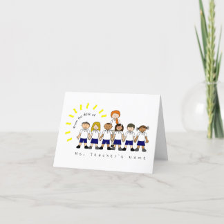 From the Desk of Teacher Cute Personalised Blank Thank You Card
