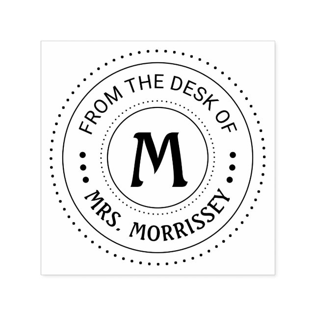 From The Desk Of Teacher Monogram Self-inking Stamp (Design)