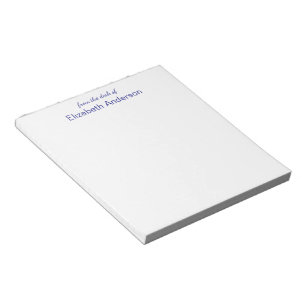 From the desk of White and Blue Name Template Notepad