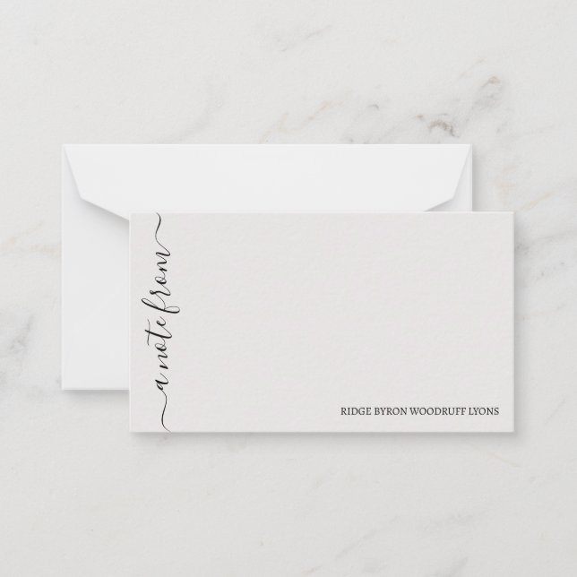 From the Desk Simple Elegant Notecard (Front)