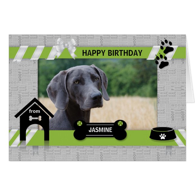 from the Dog Birthday Green Pet's Photo and Name (Front Horizontal)