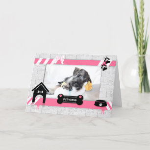 from the Dog Birthday Pink and Black Pet's Photo Card