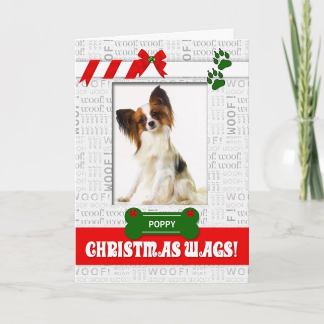 from the Dog Christmas Wags Pet's Photo Vertical Holiday Card (Front)