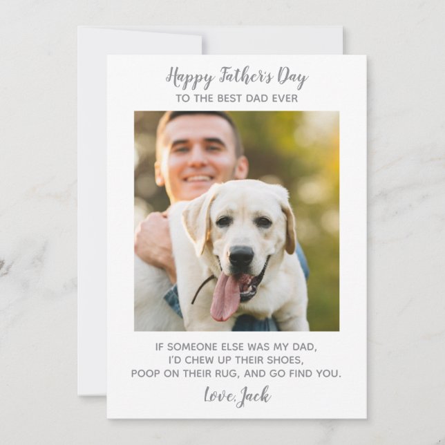 From The Dog Custom Pet Photo Dad Fathers Day Holiday Card (Front)