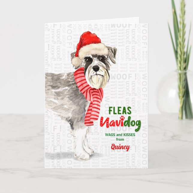 from the Dog Cute Schnauzer Christmas Holiday Card (Front)