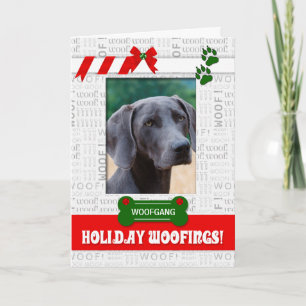 from the Dog Holiday Woofings Pet's Photo Vertical Card