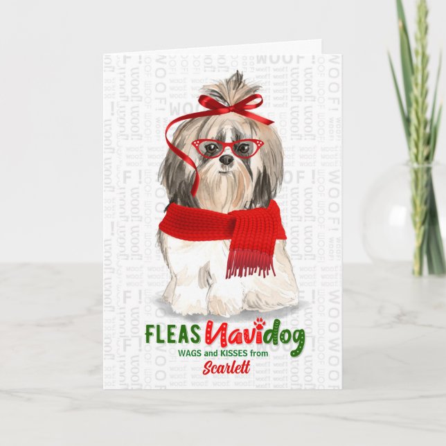 from the Dog Shih Tzu Short Hair Christmas Holiday Card (Front)