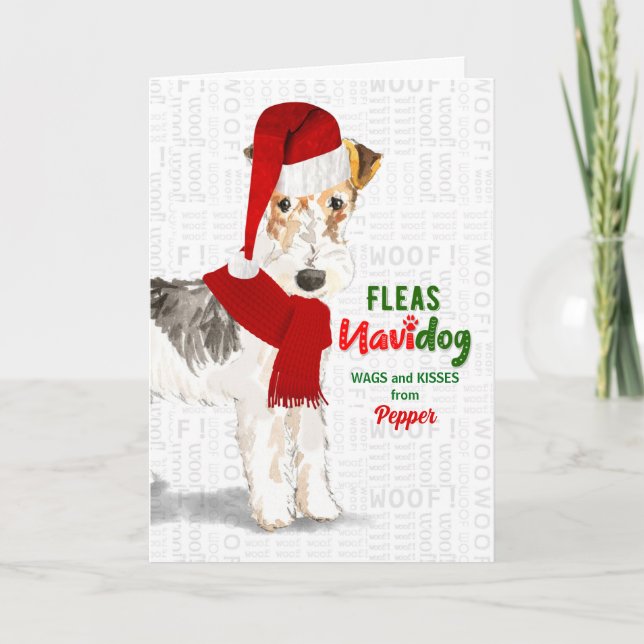 from the Dog Wire Haired Fox Terrier Christmas Holiday Card (Front)