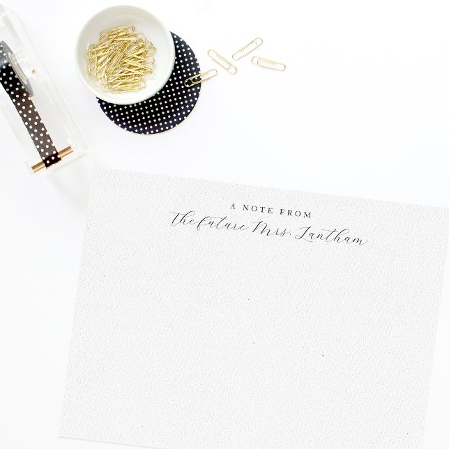 From the Future Mrs Script Bridal Shower Thank You Card (Creator Uploaded)