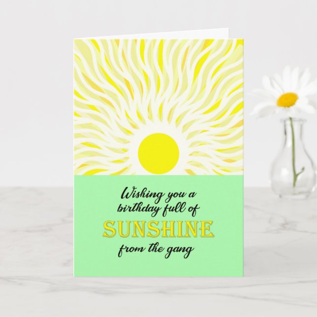 From the Gang Birthday Bright Sunshine Card (Small Plant)