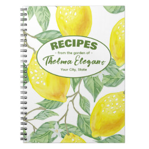 From the Garden Recipes Lemon Spiral Notebook
