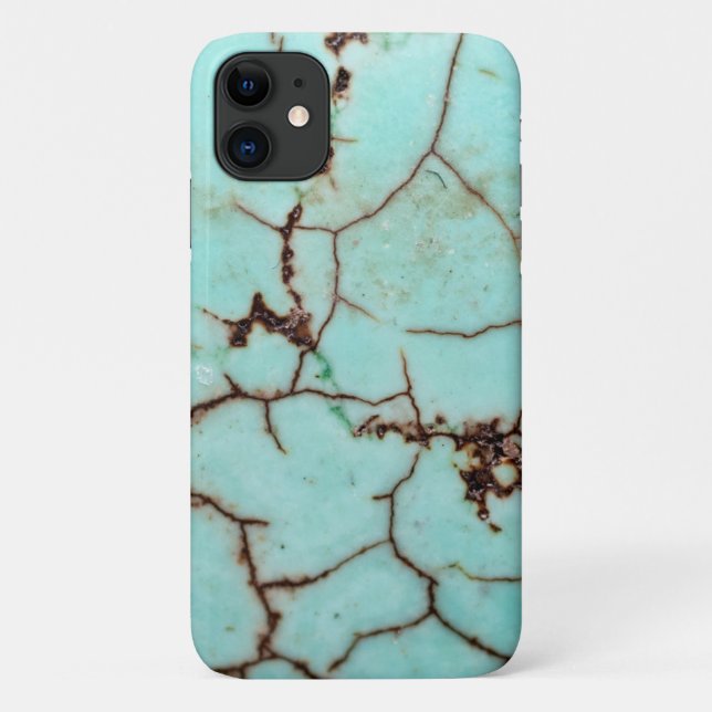 From the Gemstone Series - Turquoise Cracked Case-Mate iPhone Case (Back)