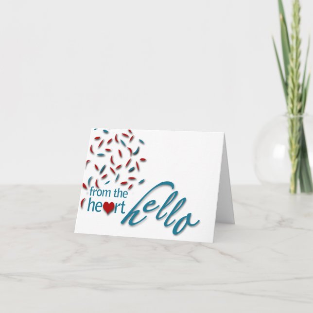 From the heart hello card (Front)