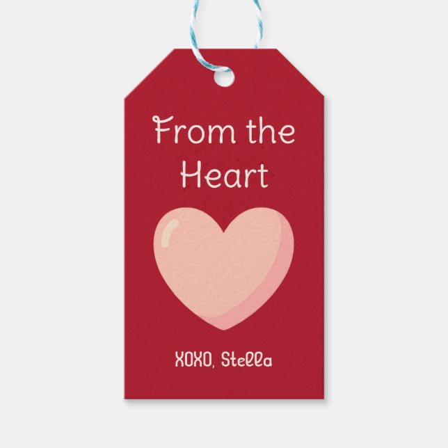From the Heart Valentine Gift Tag  (Front)