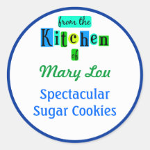 From the Kitchen of Blue Green Baking Stickers