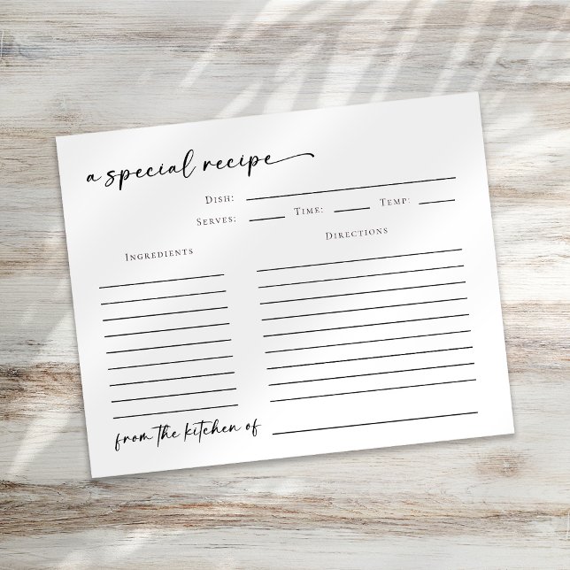 From the Kitchen of Bridal Shower Recipe Card (Creator Uploaded)