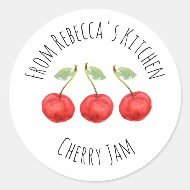 From The Kitchen Of Cherry Jam   Classic Round  Sticker (Front)