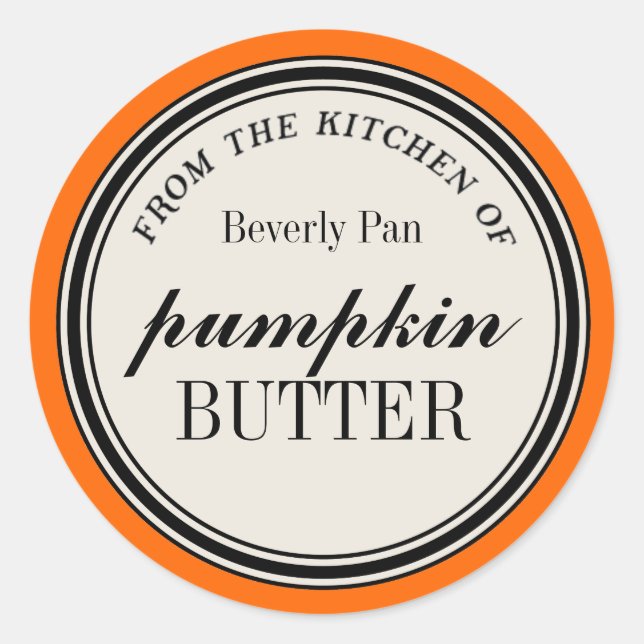 "From the Kitchen of" Circle Label Template (Front)