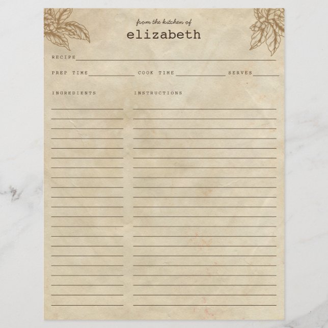 From the Kitchen of Coffee Plant Tree Beans Recipe (Front)