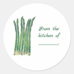 From the kitchen of, custom asparagus lid stickers
