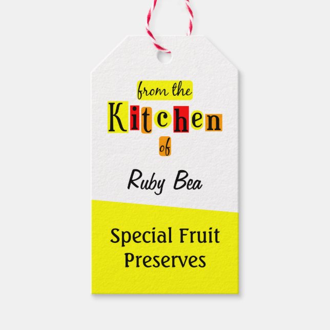 From the Kitchen of Custom Retro Baking Tag (Front)