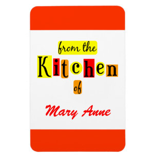 From the Kitchen of Custom Retro Red Fridge Magnet