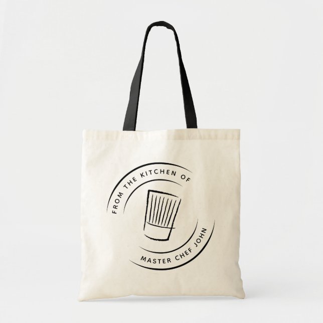 From the Kitchen of - Customisable Tall Chef Hat Tote Bag (Front)