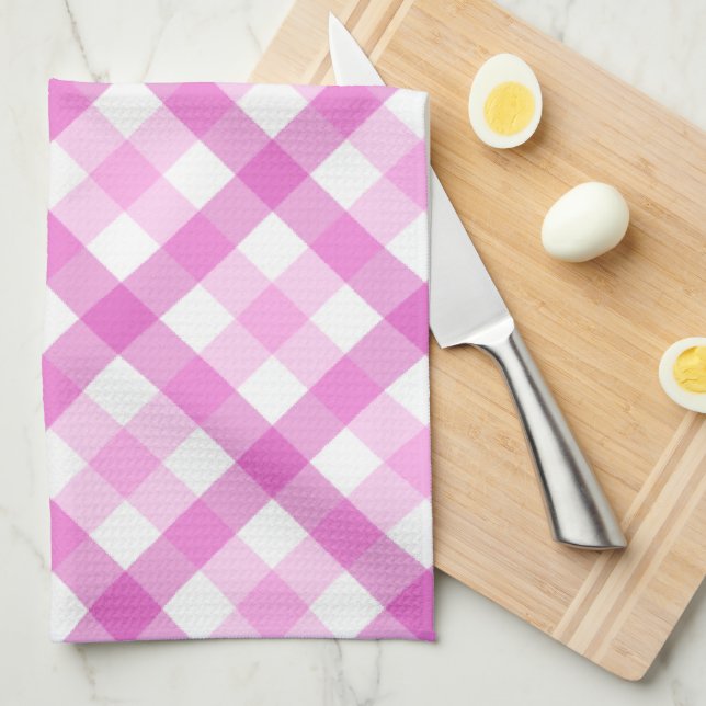 From the Kitchen of Food Label - Pink Tea Towel (Quarter Fold)