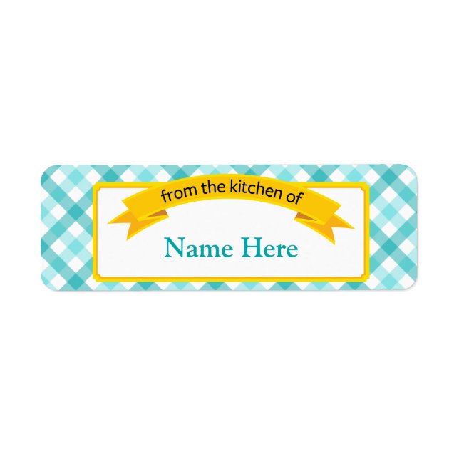 From the Kitchen of Food Label - Teal (Front)
