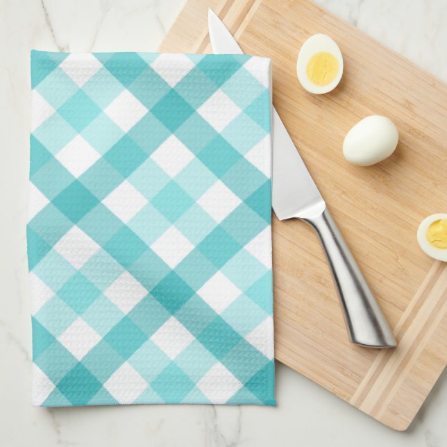 From the Kitchen of Food Label - Teal Tea Towel (Quarter Fold)