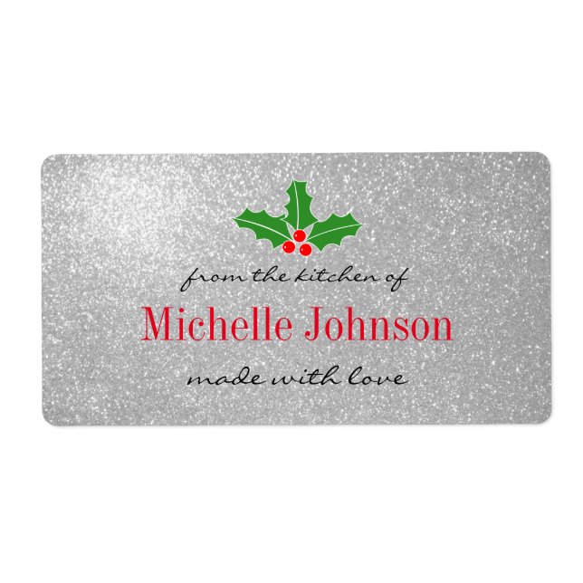 From the kitchen of glittery Christmas food labels (Front)