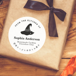 From the Kitchen of Halloween Witch Hat Minimalis Classic Round Sticker