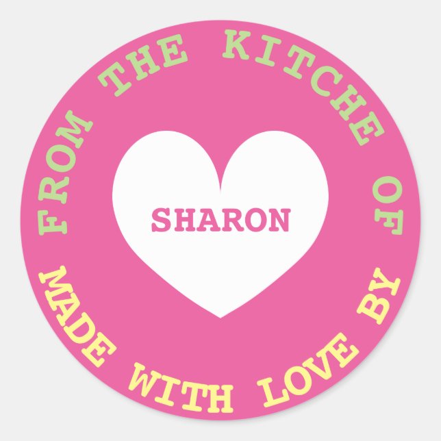 From the kitchen of Made with love small Classic Round Sticker (Front)