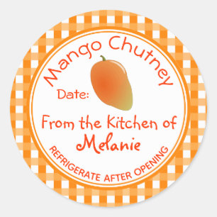From the Kitchen of Mango Chutney Homemade Canning Classic Round Sticker