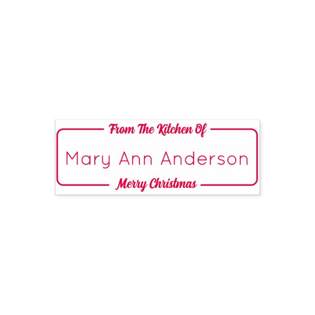 From the Kitchen Of Name Merry Christmas Template Self-inking Stamp (Design)