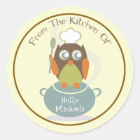 From The Kitchen Of...Owl With Chef's Hat & Spoon