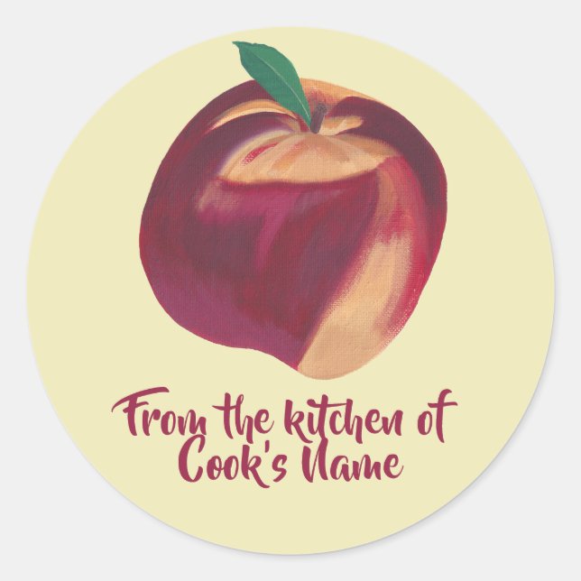 From the Kitchen of Personalised Peach Lid Sticker (Front)