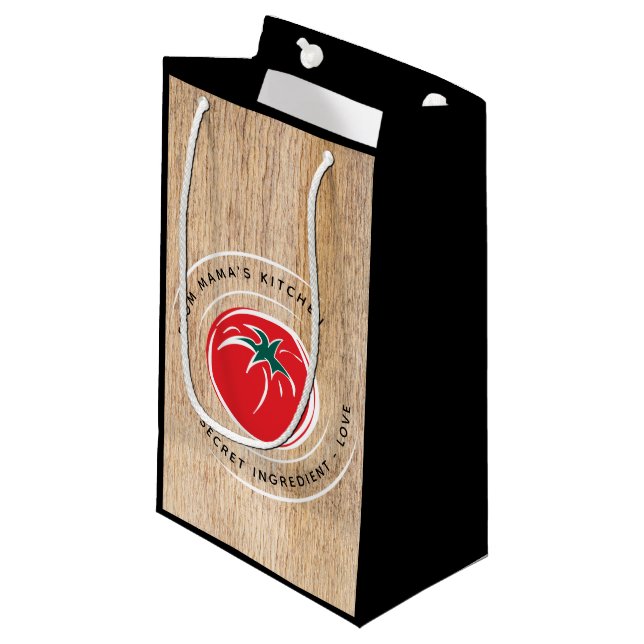 From the Kitchen of ... Red Tomato Wood Customise Small Gift Bag (Front Angled)
