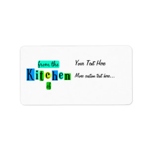 From the Kitchen of Retro Blue Green Recipe Tag