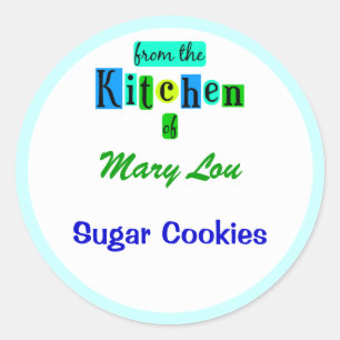 From the Kitchen of Retro Blue Green Stickers
