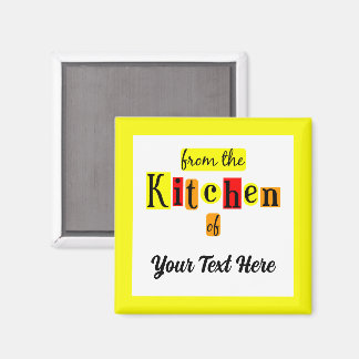 From the Kitchen of Retro Custom Yellow Border Magnet