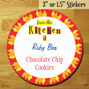 From the Kitchen of Retro Starburst Editable Classic Round Sticker