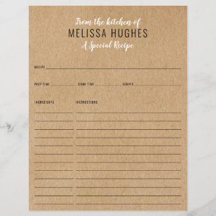 From The Kitchen Of Rustic Kraft Recipe Card